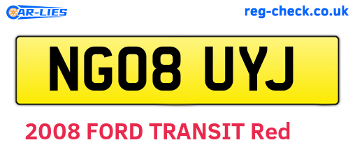 NG08UYJ are the vehicle registration plates.