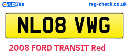 NL08VWG are the vehicle registration plates.