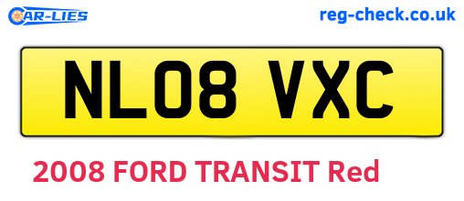 NL08VXC are the vehicle registration plates.