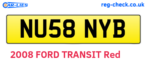 NU58NYB are the vehicle registration plates.
