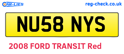 NU58NYS are the vehicle registration plates.