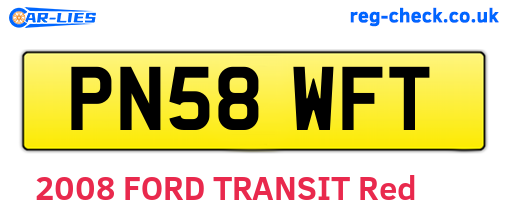 PN58WFT are the vehicle registration plates.