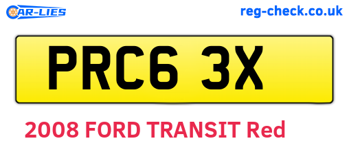 PRC63X are the vehicle registration plates.