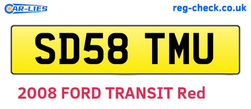 SD58TMU are the vehicle registration plates.