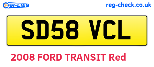 SD58VCL are the vehicle registration plates.