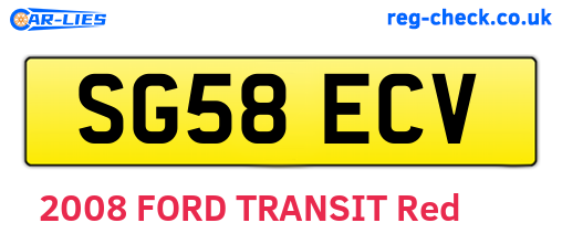 SG58ECV are the vehicle registration plates.