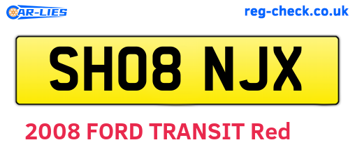 SH08NJX are the vehicle registration plates.
