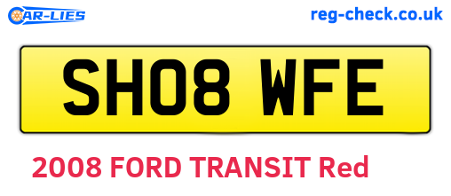 SH08WFE are the vehicle registration plates.