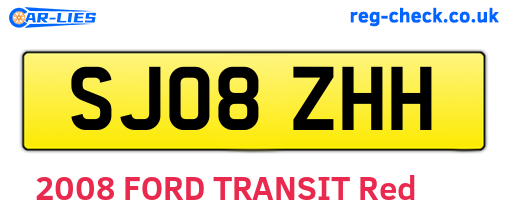 SJ08ZHH are the vehicle registration plates.