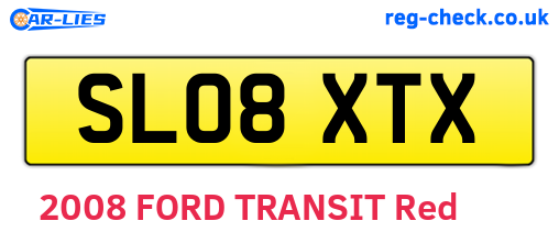 SL08XTX are the vehicle registration plates.
