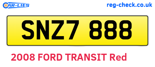 SNZ7888 are the vehicle registration plates.