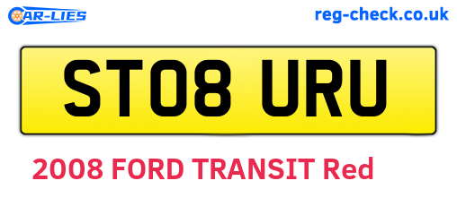 ST08URU are the vehicle registration plates.