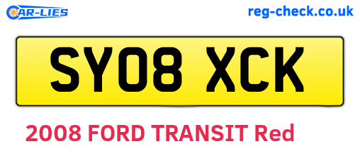 SY08XCK are the vehicle registration plates.