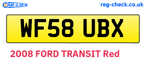 WF58UBX are the vehicle registration plates.