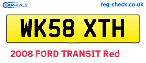WK58XTH are the vehicle registration plates.