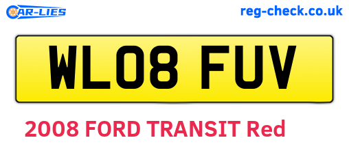 WL08FUV are the vehicle registration plates.
