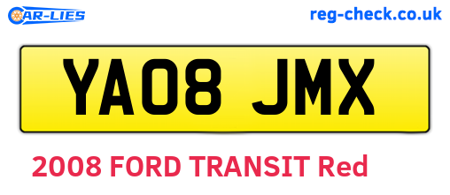 YA08JMX are the vehicle registration plates.