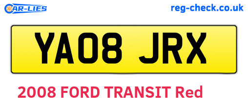 YA08JRX are the vehicle registration plates.