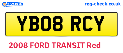 YB08RCY are the vehicle registration plates.