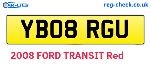 YB08RGU are the vehicle registration plates.