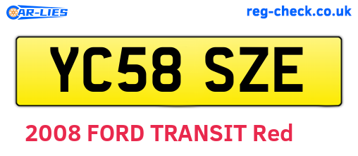 YC58SZE are the vehicle registration plates.
