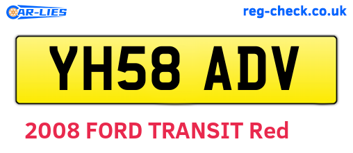 YH58ADV are the vehicle registration plates.