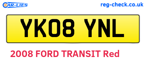 YK08YNL are the vehicle registration plates.