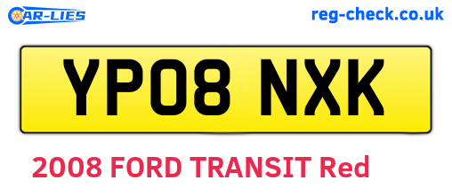 YP08NXK are the vehicle registration plates.