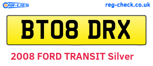 BT08DRX are the vehicle registration plates.