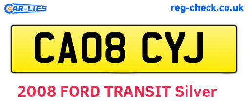 CA08CYJ are the vehicle registration plates.