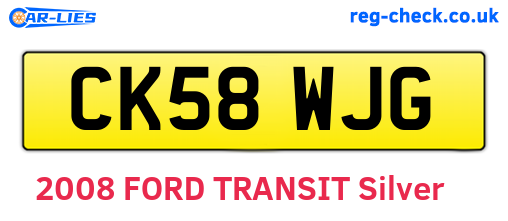 CK58WJG are the vehicle registration plates.