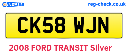 CK58WJN are the vehicle registration plates.