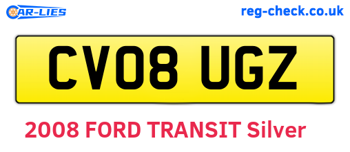 CV08UGZ are the vehicle registration plates.