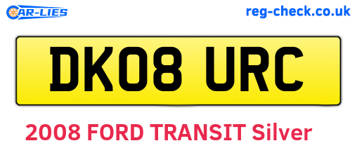 DK08URC are the vehicle registration plates.