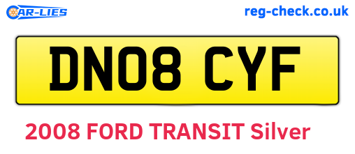 DN08CYF are the vehicle registration plates.