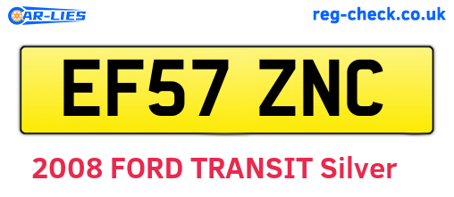 EF57ZNC are the vehicle registration plates.