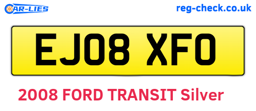 EJ08XFO are the vehicle registration plates.