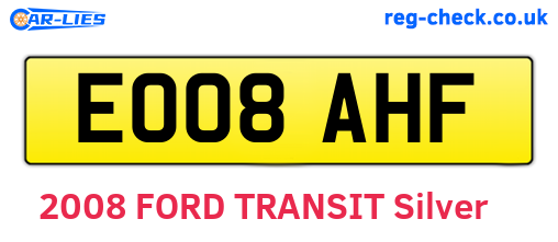 EO08AHF are the vehicle registration plates.