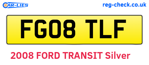 FG08TLF are the vehicle registration plates.