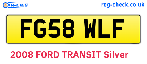 FG58WLF are the vehicle registration plates.
