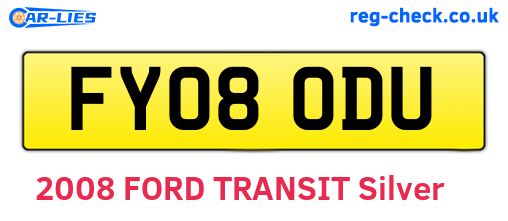 FY08ODU are the vehicle registration plates.