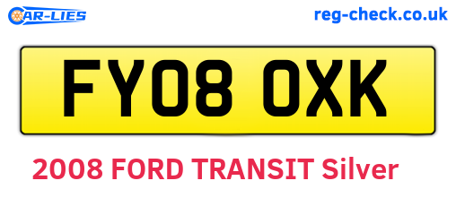 FY08OXK are the vehicle registration plates.