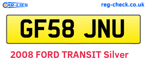 GF58JNU are the vehicle registration plates.