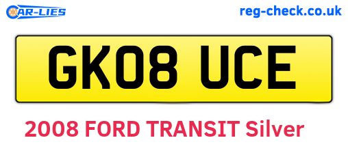 GK08UCE are the vehicle registration plates.