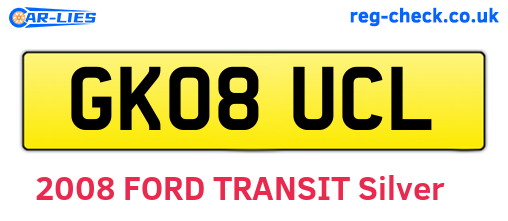 GK08UCL are the vehicle registration plates.