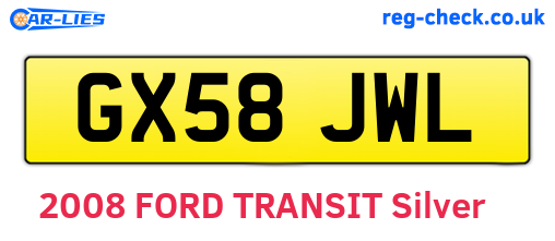 GX58JWL are the vehicle registration plates.