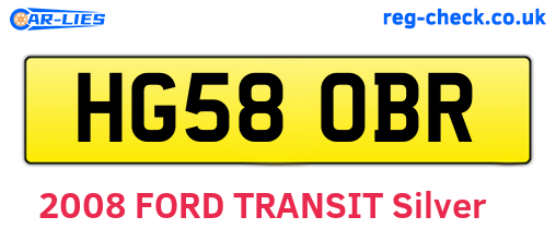 HG58OBR are the vehicle registration plates.