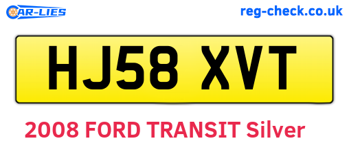HJ58XVT are the vehicle registration plates.