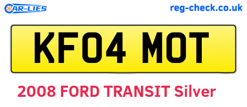 KF04MOT are the vehicle registration plates.