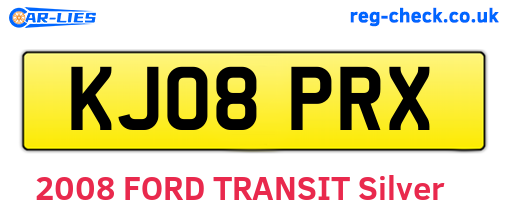 KJ08PRX are the vehicle registration plates.